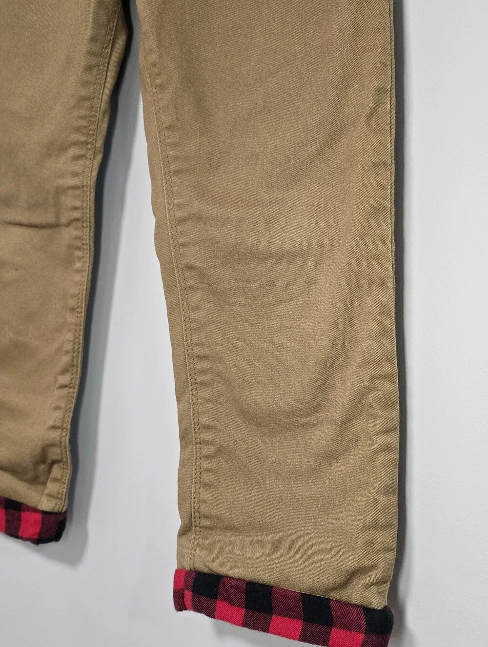 Old Navy Fully Lined Boys' Tan With Plaid Drawstring Pants. Back To School.
